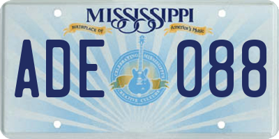 MS license plate ADE088