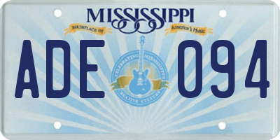 MS license plate ADE094