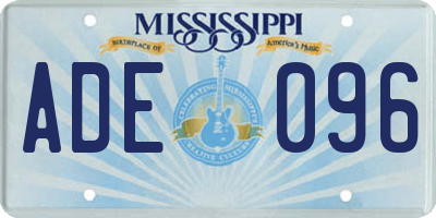 MS license plate ADE096
