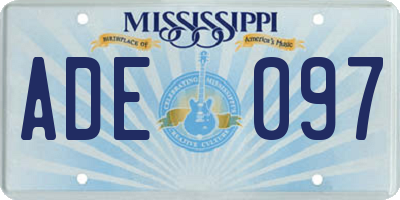 MS license plate ADE097