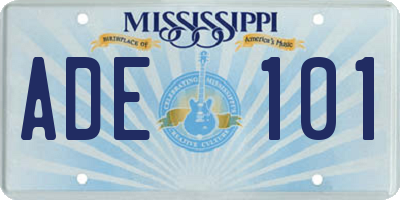 MS license plate ADE101