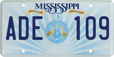 MS license plate ADE109