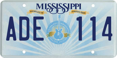 MS license plate ADE114