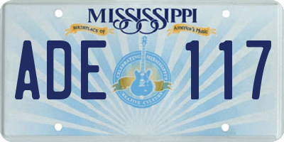MS license plate ADE117