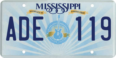 MS license plate ADE119