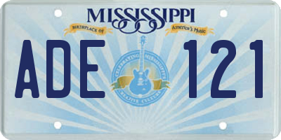 MS license plate ADE121