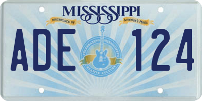 MS license plate ADE124