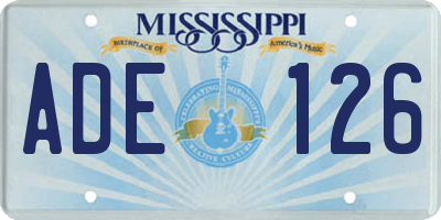 MS license plate ADE126