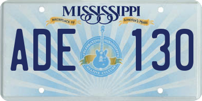 MS license plate ADE130