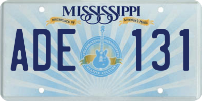 MS license plate ADE131