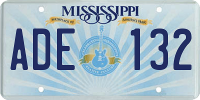 MS license plate ADE132