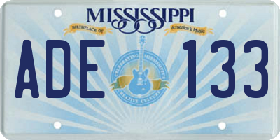 MS license plate ADE133