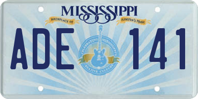 MS license plate ADE141
