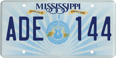 MS license plate ADE144