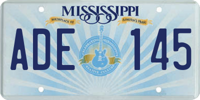 MS license plate ADE145