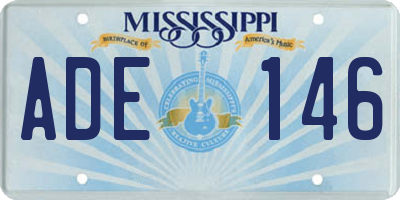 MS license plate ADE146