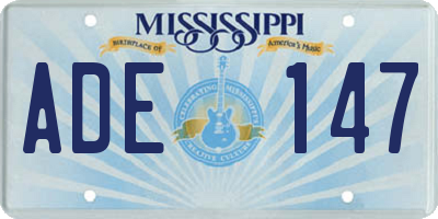 MS license plate ADE147