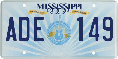 MS license plate ADE149