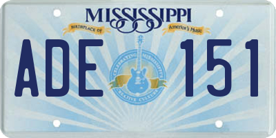 MS license plate ADE151