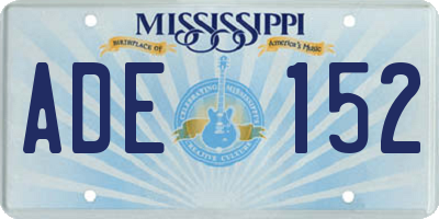 MS license plate ADE152