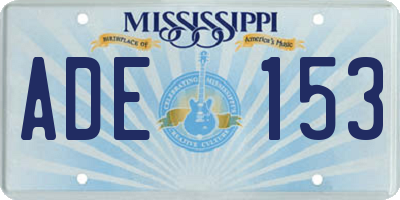 MS license plate ADE153