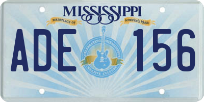 MS license plate ADE156