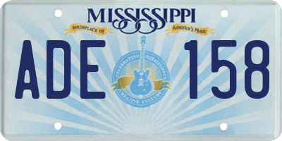 MS license plate ADE158