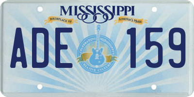 MS license plate ADE159