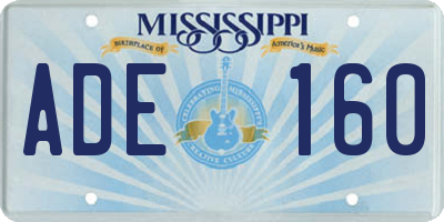 MS license plate ADE160