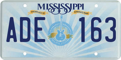 MS license plate ADE163