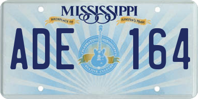 MS license plate ADE164