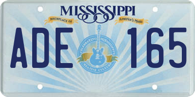 MS license plate ADE165