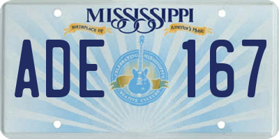 MS license plate ADE167