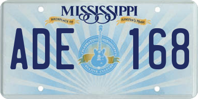 MS license plate ADE168