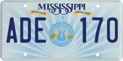 MS license plate ADE170