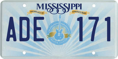 MS license plate ADE171