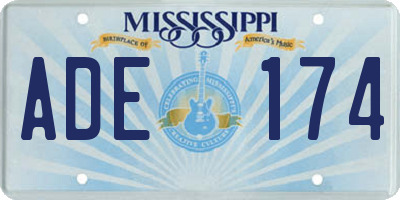 MS license plate ADE174