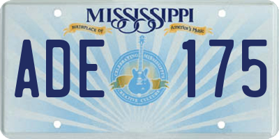 MS license plate ADE175