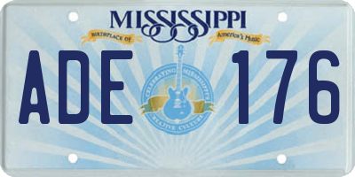 MS license plate ADE176