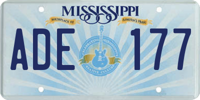 MS license plate ADE177