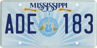 MS license plate ADE183
