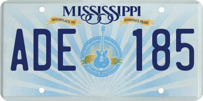 MS license plate ADE185