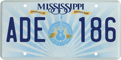 MS license plate ADE186