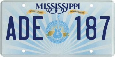 MS license plate ADE187