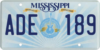 MS license plate ADE189