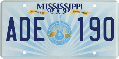 MS license plate ADE190