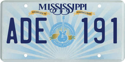 MS license plate ADE191