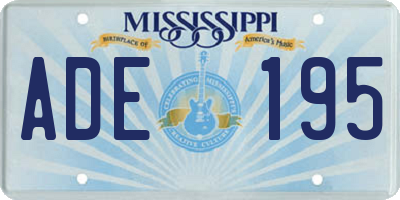 MS license plate ADE195