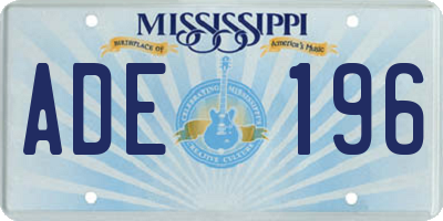 MS license plate ADE196