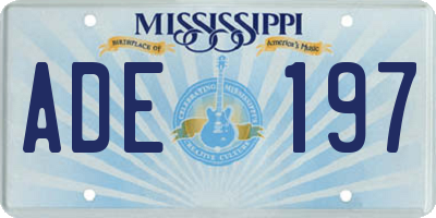 MS license plate ADE197